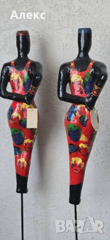 Арт дизайн, папие маше, ръчно изработени–76см, снимка 5 - Антикварни и старинни предмети - 52022256