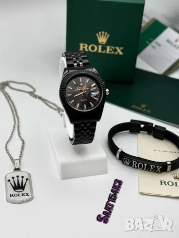 часовник, колие и гривна rolex в кутия, снимка 8 - Бижутерийни комплекти - 50406735