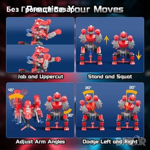 Нови STEM Хидравлични Роботи Боксьори Комплект за Деца 8-14 г. играчка, снимка 3 - Образователни игри - 51239964