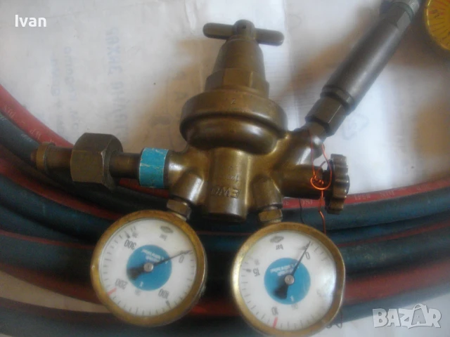 ОКСИЖЕН НЕМСКИ СТАРО КАЧЕСТВО РЕЗАК 47см SIRIUS МАРУЧИ 2Х10м ОРИГИНАЛНИ Ф11мм РЕДУЦИР ВЕНТИЛИ 2бр. , снимка 8 - Други инструменти - 51075815