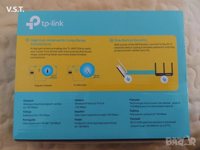 Адаптер Wi-Fi TP-Link TL-WN722N, снимка 2 - Кабели и адаптери - 52770775