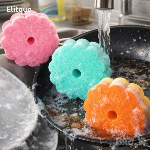 Комплект 3 броя гъби за миене на съдове – леки, ефективни и бързосъхнещи