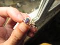 Сребърен пръстен с тъмен опал 7x5, тегло 2.3гр, снимка 2