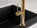 Златен смесител за кухня с изтегляща глава, 2 режима на струя - 9020, снимка 11