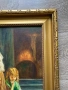 Голяма стара картина масло на платно, снимка 4