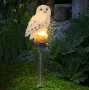 Слънчев соларен фенер лампа черна сова стик бял топъл 44см S_1236433, снимка 1
