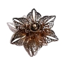 Старинна Сребърна Брошка Красиво Цвете Филигран Изцяло Ръчна Работа, снимка 2