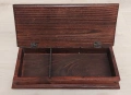 Кутия дървена винтидж капак облечен с кожа за ценители , снимка 4