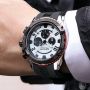 Мъжки часовник Megir 2200c3 силиконова каишка стоманен корпус, снимка 1 - Мъжки - 45933898