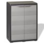 vidaXL Градински шкаф за съхранение с 1 рафт, черно и сиво(SKU:43707