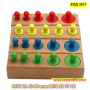 Комплект Монтесори дървени цилиндри тип сортер - КОД 3511, снимка 1 - Образователни игри - 45022235