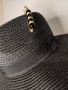 Дамска черна лятна шапка със синджир, снимка 1 - Шапки - 45355113