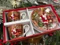 Порцеланов сет за кафе с  Коледни мотиви в красиви подаръчни кутии, снимка 1