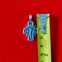 Сребърен кръст, православен кръст, кръст от сребро, кръст с разпятие, сребро 925, снимка 5 - Колиета, медальони, синджири - 45777202