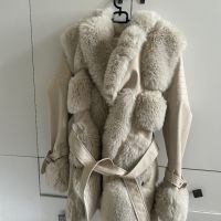 Бяло кожено яке, снимка 1 - Палта, манта - 45668800