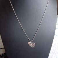 Колие сребърно с ДВА медальона Сърца, снимка 4 - Бижутерийни комплекти - 45202016