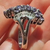 Красив италиански сребърен пръстен с Аметисти и марказити , снимка 7 - Пръстени - 45479083