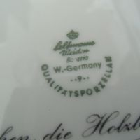 № 7535 стара порцеланова чиния / пано  - feltmann Weiden  Bavaria  , снимка 6 - Други ценни предмети - 45865256