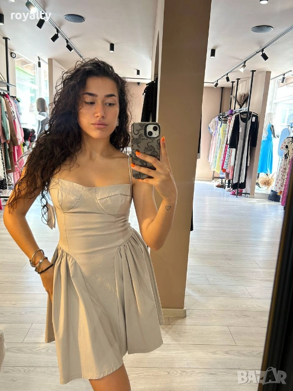 Сива Дамска Рокля , снимка 1