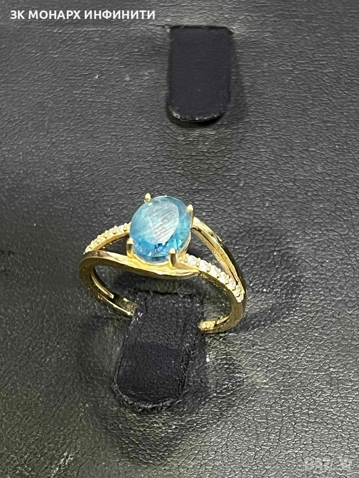 Златен пръстен с камък, снимка 1