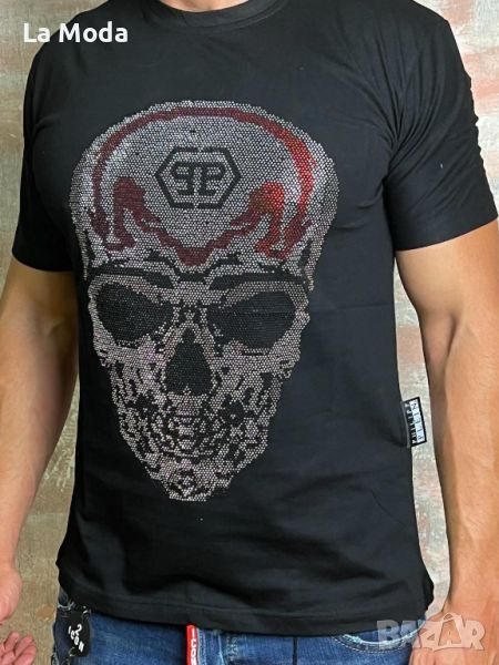 Разпродабжа ! Мъжка черна тениска с череп Philipp Plein, снимка 1