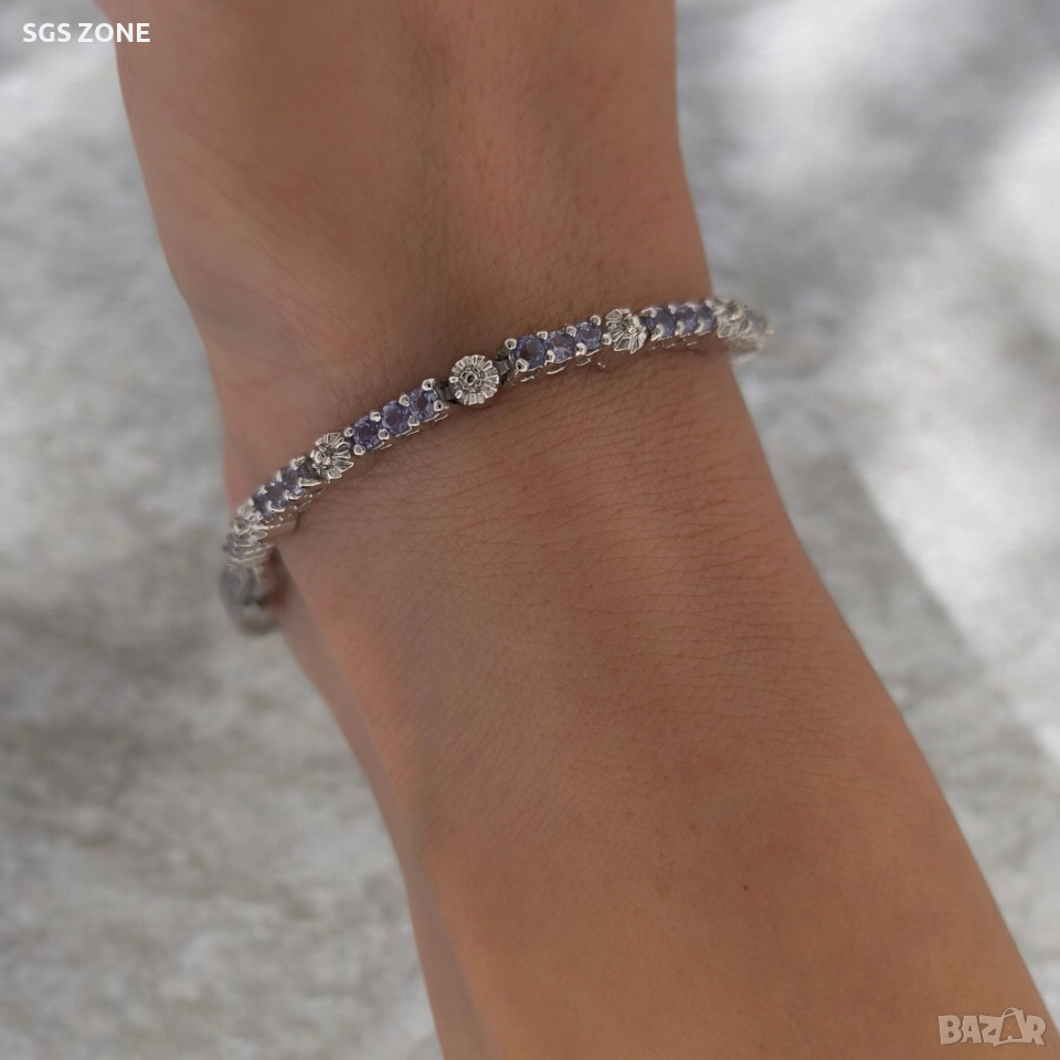 Нежна гривна с танзанити от Тайланд, снимка 1