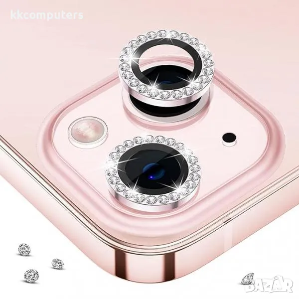 Camera Lens Stone за iPhone 13 Pro / 13 Pro Max / Розов / Баркод : 2403761, снимка 1