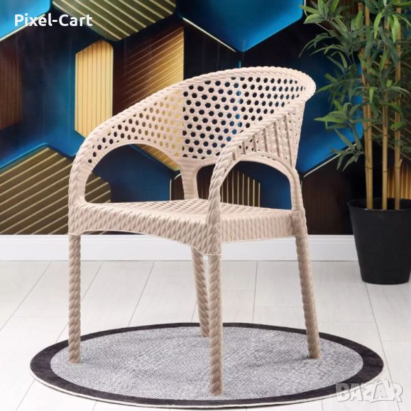 Градински комплект - маса и 2 стола в ратанов дизайн, снимка 1