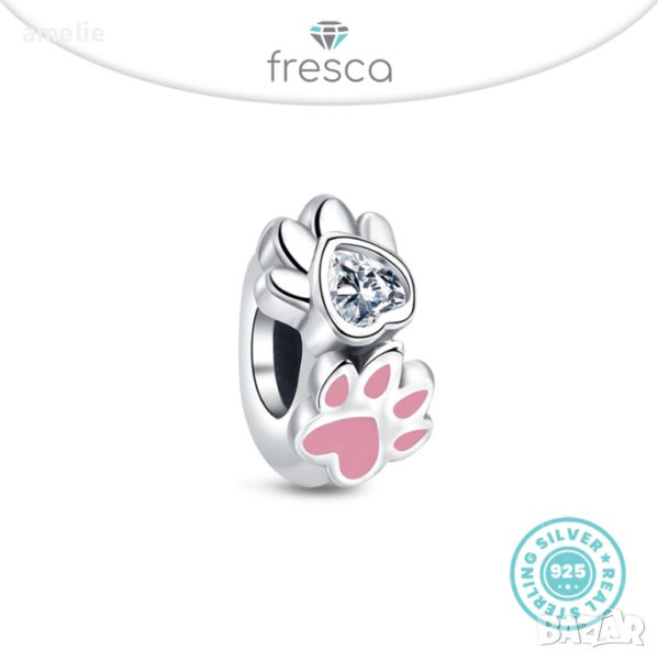 Талисман Fresca по модел тип Pandora Пандора сребро 925 Sweet Paws. Колекция Amélie, снимка 1