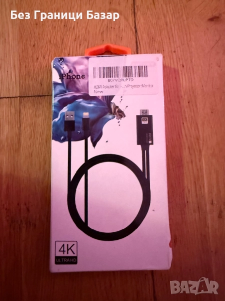 Нов 4K HDMI адаптер кабел за iPhone/iPad – свързване към ТВ/проектор, снимка 1