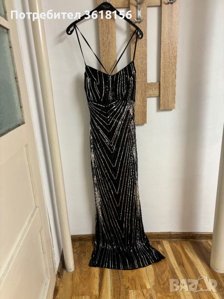 Черна бална рокля с отворен гръб, снимка 1
