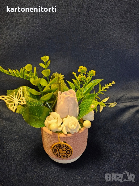 Различни видове кашпи със сапунени цветя, снимка 1