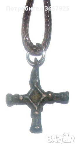 Старинен бронзов рицарски кръст от епохата на кръстоносците, снимка 1