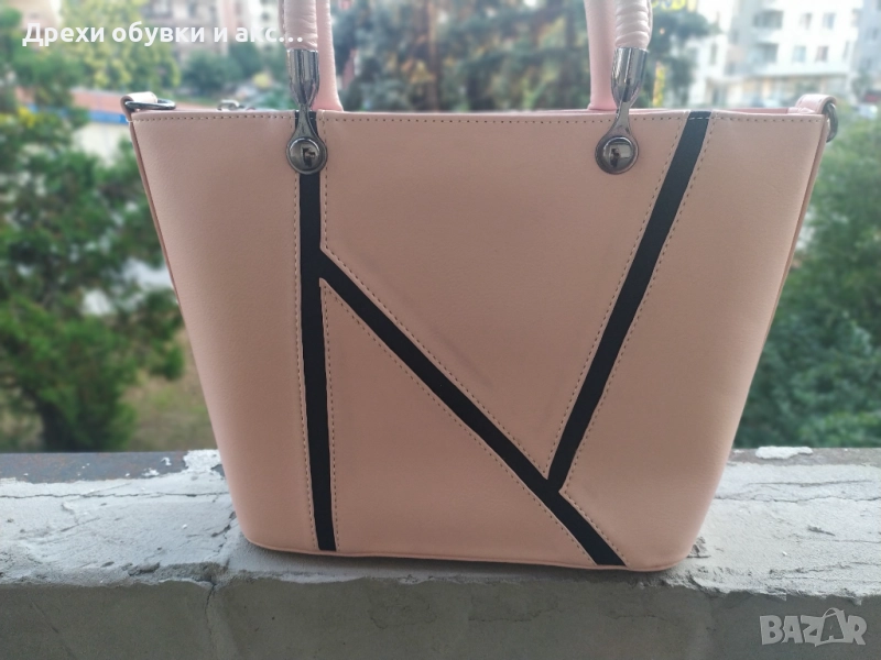 Нова дамска чанта розова чанта кожена чанта , снимка 1