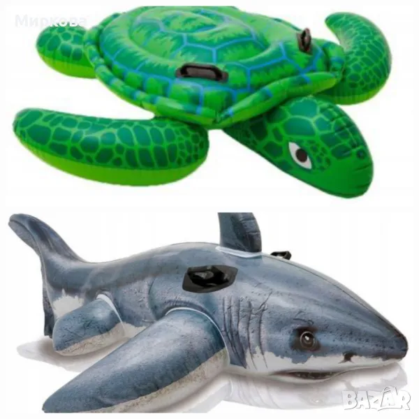 Надуваеми играчки (акула, костенурка, топка-фотьойл, пояси, дракон), снимка 1