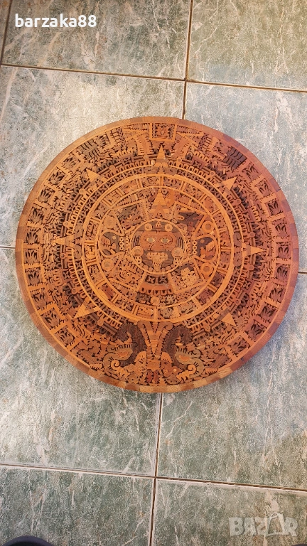 Дървено Пано Календар на Маите, снимка 1