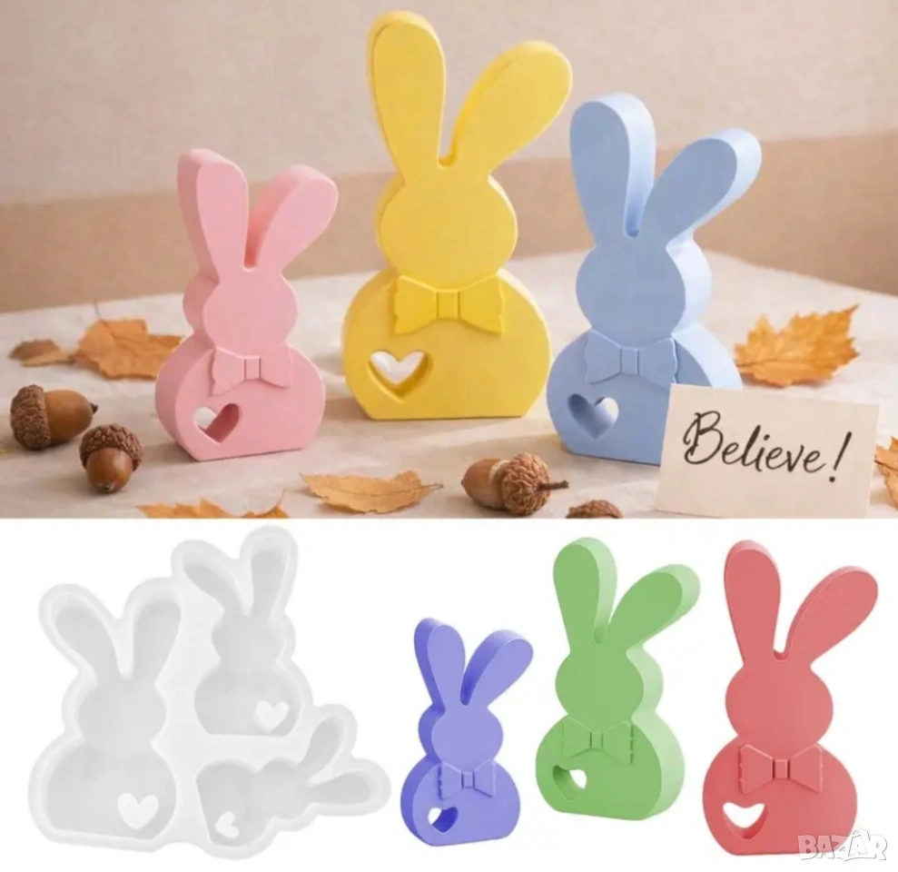 Молд зайци 3 размера, снимка 1