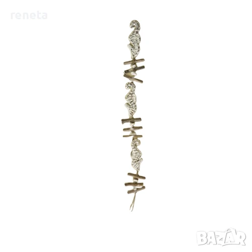 Декорация Морски кончета, За окачване, Дървена, Бели, 100 см, снимка 1