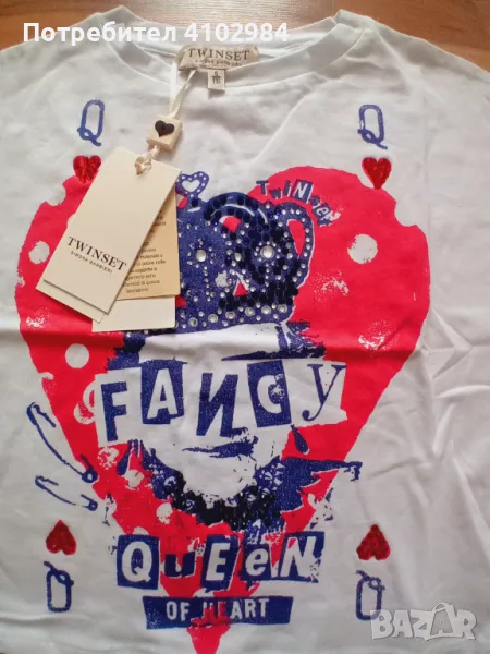 TWINSET нова тениска с камъни-6-7 г, снимка 1