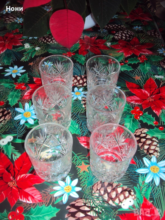 Кристален сервиз 6 броя за уиски или ракия, снимка 1