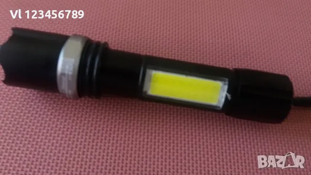 Мощен LED акумулаторен прожектор BL- CREE -T6+COB с USB, снимка 1