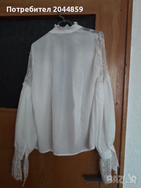 Бяла риза с интересни ръкави , снимка 1
