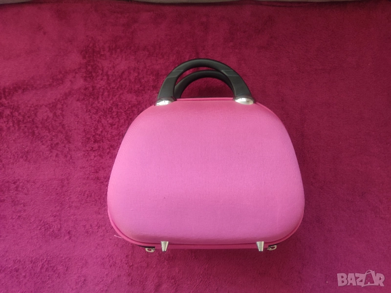 Кокетна розова чанта с цип, тип куфарче. Подходяща за грим, козметика, аксесоари, маникюр, педикюр, снимка 1