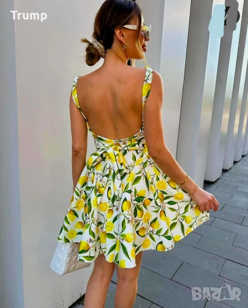Сладка къса Рокля с лимонов принт, соренто, снимка 1