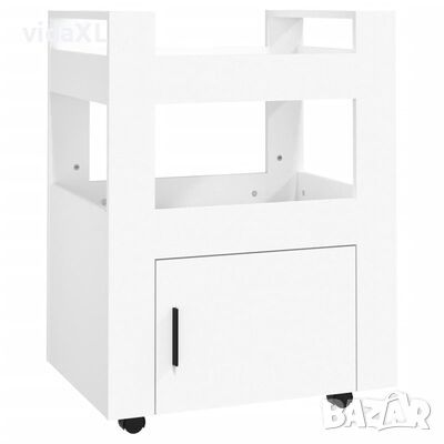 vidaXL Кухненска количка, бяла, 60x45x80 см, инженерно дърво(SKU:816824, снимка 1