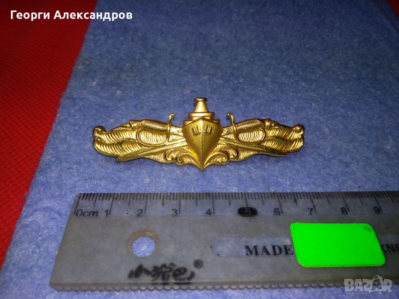 V.21.N MADE in USA Стар АМЕРИКАНСКИ НАГРЪДЕН ОФИЦЕРСКИ ЗНАК Военна ЕМБЛЕМА САЩ, снимка 1