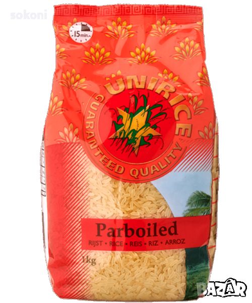 Unirice Parboiled rice / Унирайс Бланширан Ориз 1кг, снимка 1