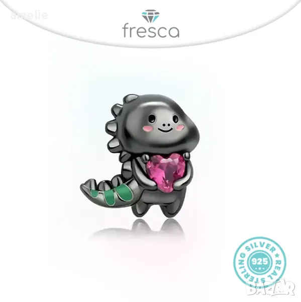 Ново! Талисман Fresca по модел тип Pandora сребро 925 Halloween Series Sweet Dinosaur., снимка 1