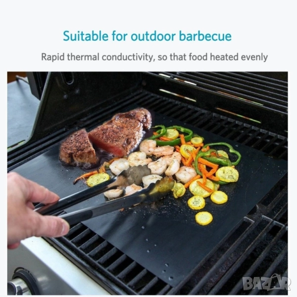 Незалепващи тефлонови подложки за барбекю, снимка 1