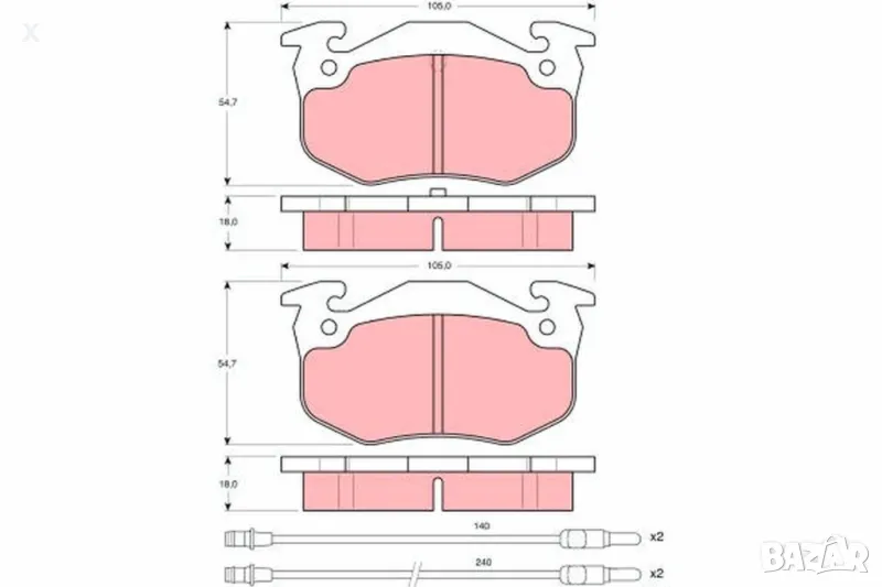 VERTEX VR1279 НАКЛАДКИ ПРЕДНИ CITROEN BX 1982-1994 OE 95624484 OE 95589273 OE 1617247480 OE E172143, снимка 1